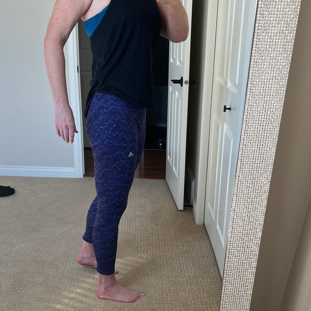Adidas Climalite Patterned Purple Blue Leggings, so soft, light